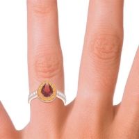 Halo Pave Milgrain Pear Samsic Ring