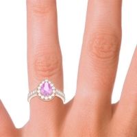 Halo Pave Milgrain Pear Samsic Ring