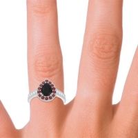 Halo Pave Milgrain Pear Samsic Ring