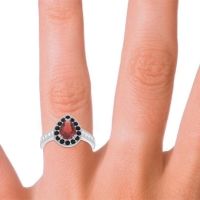 Halo Pave Milgrain Pear Samsic Ring