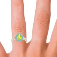 Halo Pave Milgrain Pear Samsic Ring