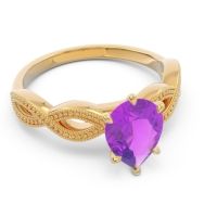 Solitaire Milgrain Pear Nanagra Ring