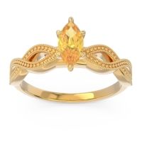 Solitaire Milgrain Marquise Sphatika Ring