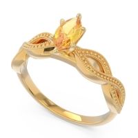 Solitaire Milgrain Marquise Sphatika Ring