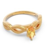 Solitaire Milgrain Marquise Sphatika Ring