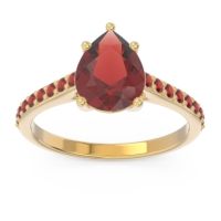 Solitaire Pear Sazaila Ring