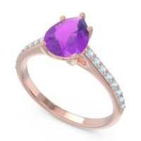 Solitaire Pear Sazaila Ring