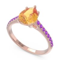 Solitaire Pear Sazaila Ring