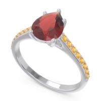 Solitaire Pear Sazaila Ring