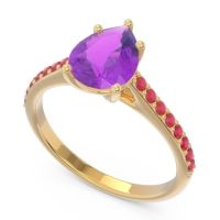 Solitaire Pear Sazaila Ring
