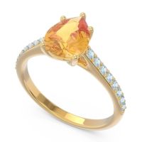 Solitaire Pear Sazaila Ring
