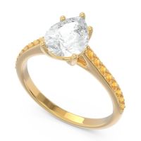 Solitaire Pear Sazaila Ring