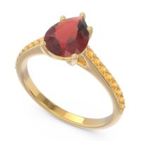 Solitaire Pear Sazaila Ring