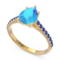 Solitaire Pear Sazaila Ring