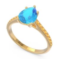 Solitaire Pear Sazaila Ring