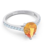Solitaire Pear Sazaila Ring