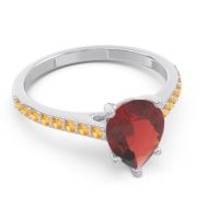 Solitaire Pear Sazaila Ring