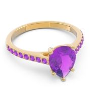 Solitaire Pear Sazaila Ring