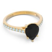 Solitaire Pear Sazaila Ring