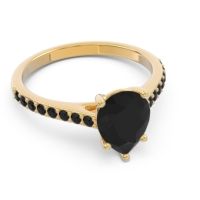 Solitaire Pear Sazaila Ring