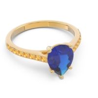 Solitaire Pear Sazaila Ring