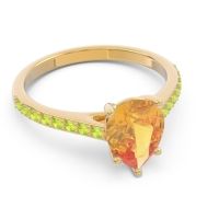 Solitaire Pear Sazaila Ring