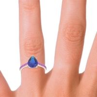 Solitaire Pear Sazaila Ring
