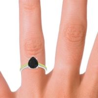 Solitaire Pear Sazaila Ring