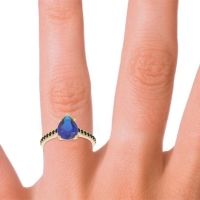 Solitaire Pear Sazaila Ring