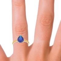 Solitaire Pear Sazaila Ring