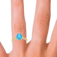 Solitaire Pear Sazaila Ring