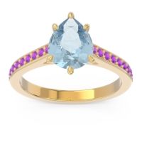Cathedral Pave Pear Varanda Ring