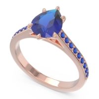 Cathedral Pave Pear Varanda Ring