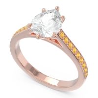 Cathedral Pave Pear Varanda Ring