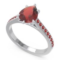 Cathedral Pave Pear Varanda Ring