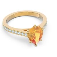 Cathedral Pave Pear Varanda Ring