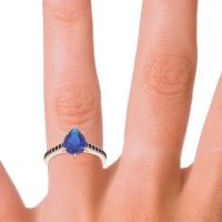 Cathedral Pave Pear Varanda Ring