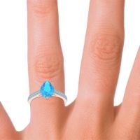 Cathedral Pave Pear Varanda Ring