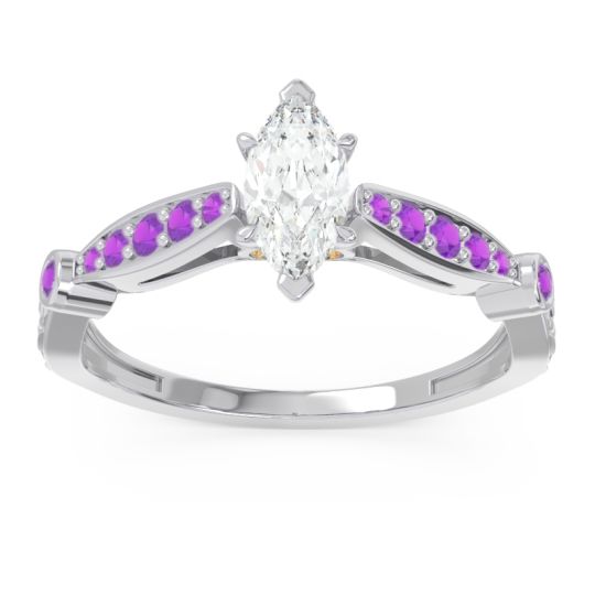 Art Deco Pave Marquise Citrostra Ring