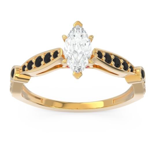 Art Deco Pave Marquise Citrostra Ring