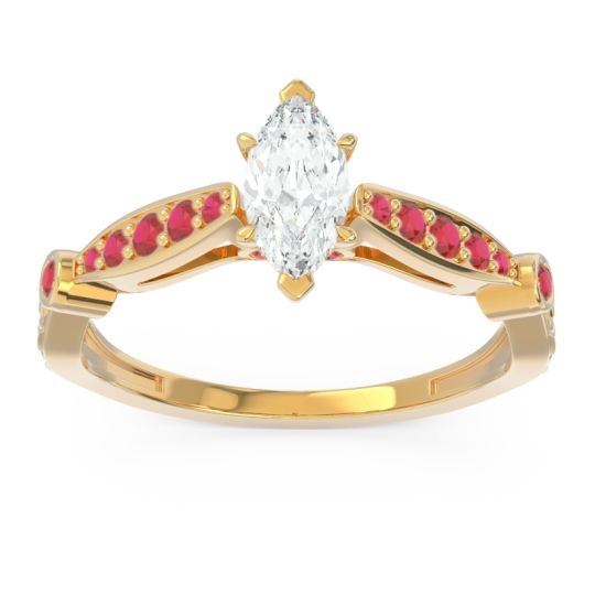 Art Deco Pave Marquise Citrostra Ring
