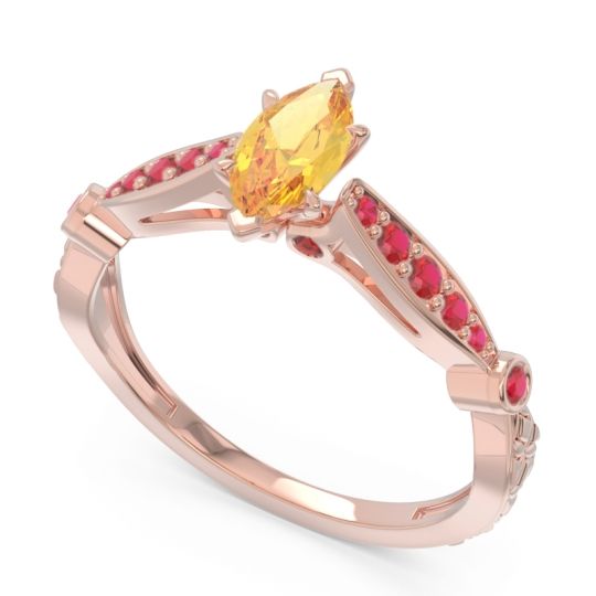 Art Deco Pave Marquise Citrostra Ring