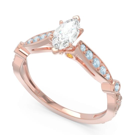 Art Deco Pave Marquise Citrostra Ring