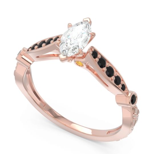 Art Deco Pave Marquise Citrostra Ring