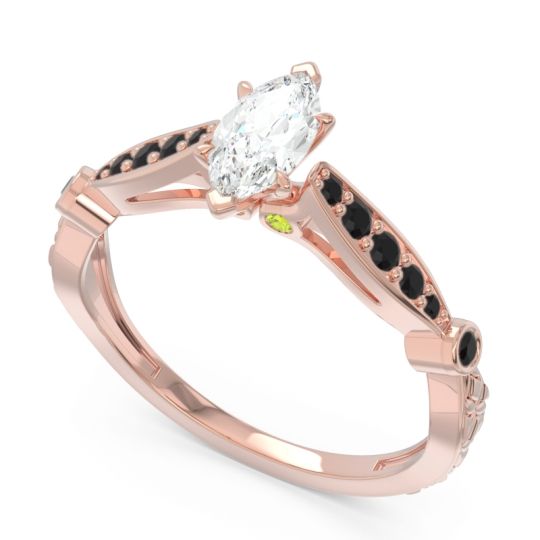 Art Deco Pave Marquise Citrostra Ring