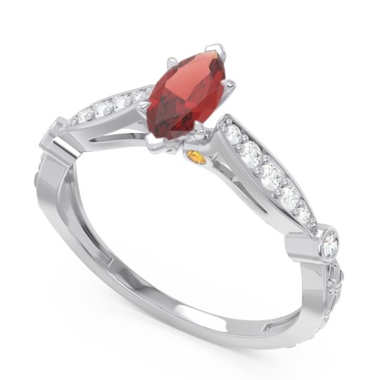 Art Deco Pave Marquise Citrostra Ring