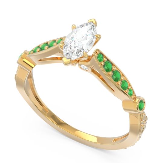 Art Deco Pave Marquise Citrostra Ring