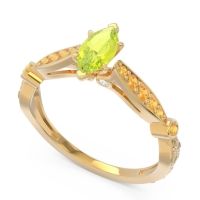 Art Deco Pave Marquise Citrostra Ring