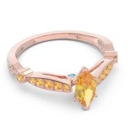 Art Deco Pave Marquise Citrostra Ring