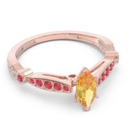 Art Deco Pave Marquise Citrostra Ring